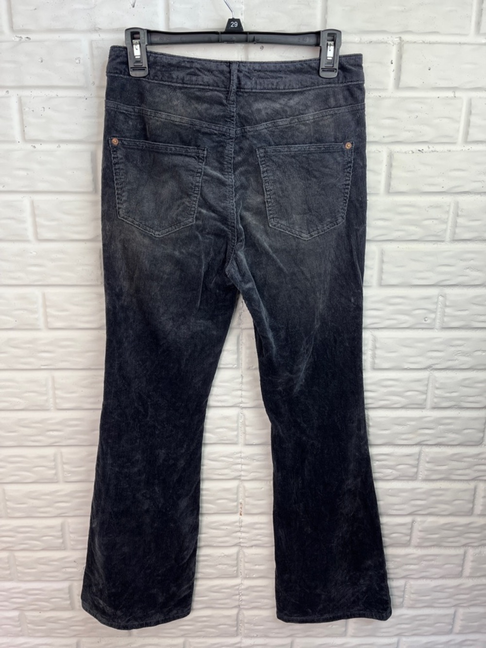 PILCRO BY ANTHROPOLOGIE THE ICON CORDUROY FLARE PANTS DARK GRAY SZ 28 31 inseam - Picture 7 of 14
